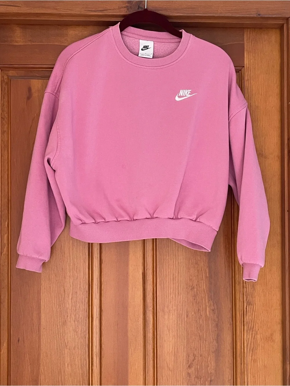 Nike Girl's Club Fleece Boxy Crew-Neck Sweatshirt